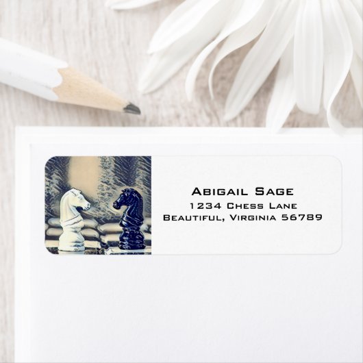 Chess Knight Chess Board Etiket (Insitu)