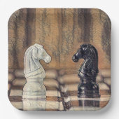 Chess Knight Chess Board Papieren Bordje (Voorkant)
