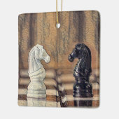 Chess Knight Chess Board Personeelszaken kerstmis Keramisch Ornament (Links)