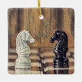 Chess Knight Chess Board Personeelszaken kerstmis Keramisch Ornament (Voorkant)
