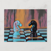 Chess Knight Chess Board Pop Art Briefkaart (Voorkant)
