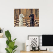 Chess Knight Chess Board Poster (Thuiskantoor)