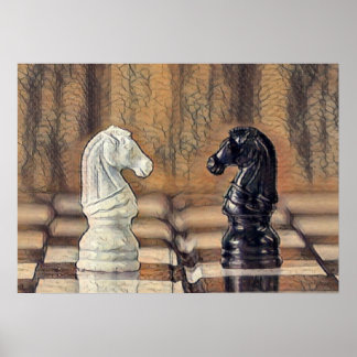 Chess Knight Chess Board Poster