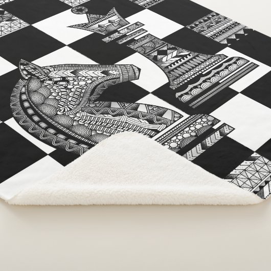 Chess Knight en Queen - Zen Art Sherpa Deken (3/4)