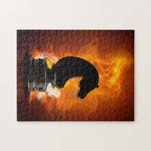 Chess Knight in Flames Legpuzzel (Horizontaal)