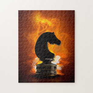 Chess Knight in Flames Legpuzzel