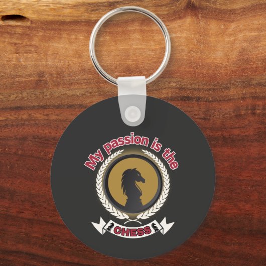 Chess Knight Laurel Crown Passion Strategy T-shirt Sleutelhanger (Voorkant)