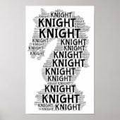 Chess Knight Word Afbeelding Poster (Voorkant)