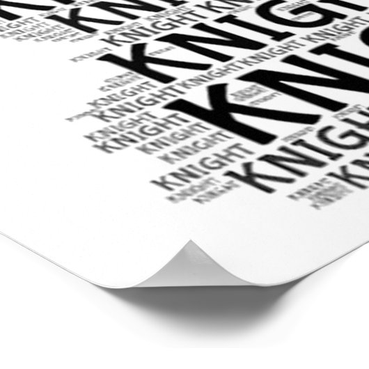 Chess Knight Word Afbeelding Poster (Hoek)
