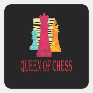 Chess - koningin van kaas vierkante sticker