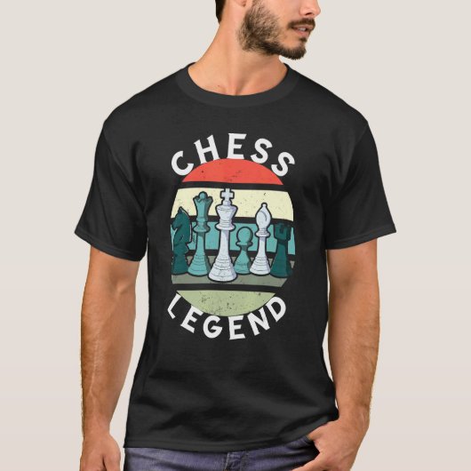 Chess Legend Retro Chess Player Chess Piec T-shirt (Voorkant)