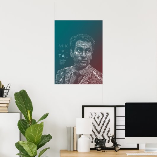 Chess Legends: Mikhail Tal Poster (Thuiskantoor)