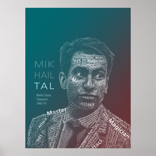 Chess Legends: Mikhail Tal Poster (Voorkant)