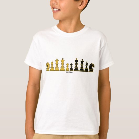 Chess Line-UP, T-shirt van het Kind, met T-shirt (Voorkant)