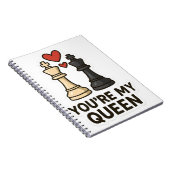 Chess Love Sticker – Black & White Kings Notitieboek (Rechterzijde)