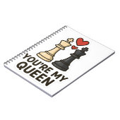 Chess Love Sticker – Black & White Kings Notitieboek (Linkerzijde)