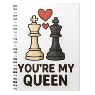 Chess Love Sticker – Black & White Kings Notitieboek