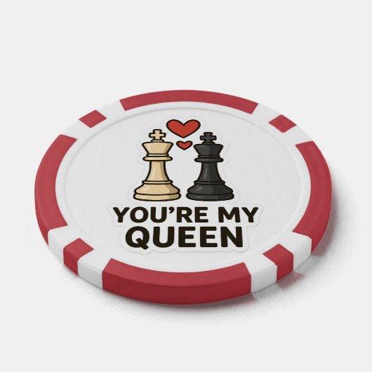 Chess Love Sticker – Black & White Kings Poker Chips (Enkel)