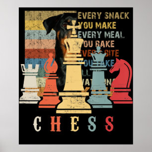 Chess Lover   Cheque Set Checkmate Gift Poster