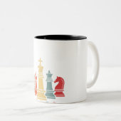 Chess Lover | Cheque Set Checkmate Gift Tweekleurige Koffiemok (Voorkant rechts)