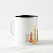 Chess Lover | Cheque Set Checkmate Gift Tweekleurige Koffiemok (Voorkant links)