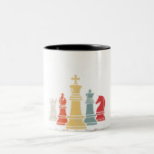 Chess Lover | Cheque Set Checkmate Gift Tweekleurige Koffiemok (Center)
