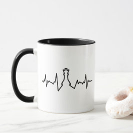 Chess Lover Heart Beat Pulse Queen Game Piece Mok