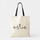 Chess Lover Heart Beat Pulse Queen Game Piece Tote Bag (Achterkant)