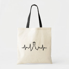 Chess Lover Heart Beat Pulse Queen Game Piece Tote Bag