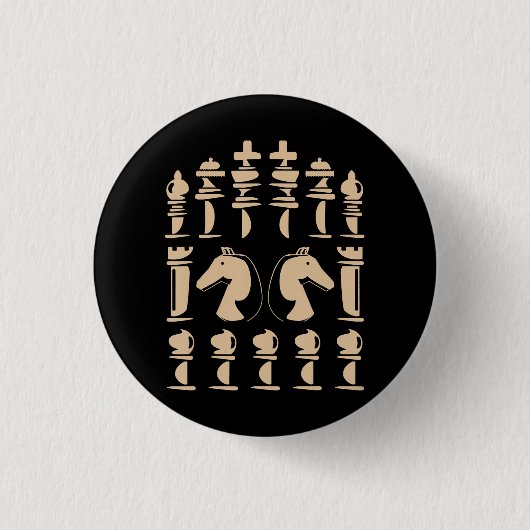 Chess :Lover | Knight Chess Figuur Chess Ronde Button 3,2 Cm (Voorkant)