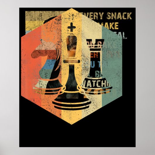 Chess Lover | Knight King Rook Chess Colorful Gift Poster (Voorkant)
