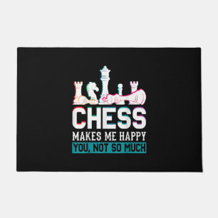Chess maakt me blij met Humor Funny Gift Deurmat