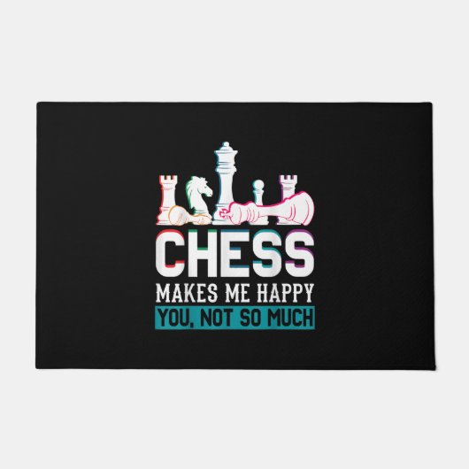 Chess maakt me blij met Humor Funny Gift Deurmat (Voorkant)