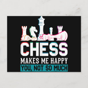 Chess maakt me blij met Humor Funny Gift Feestdagenkaart