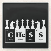 Chess Made of Elements Graphic Chess Piecessdesign Glazen Onderzetter (Voorkant)