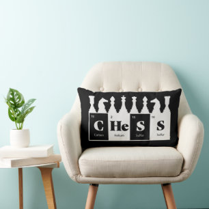 Chess Made of Elements Graphic Chess Piecessdesign Kussen