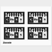 Chess Made of Elements Graphic Chess Piecessdesign Rechthoekige Sticker (Vel)
