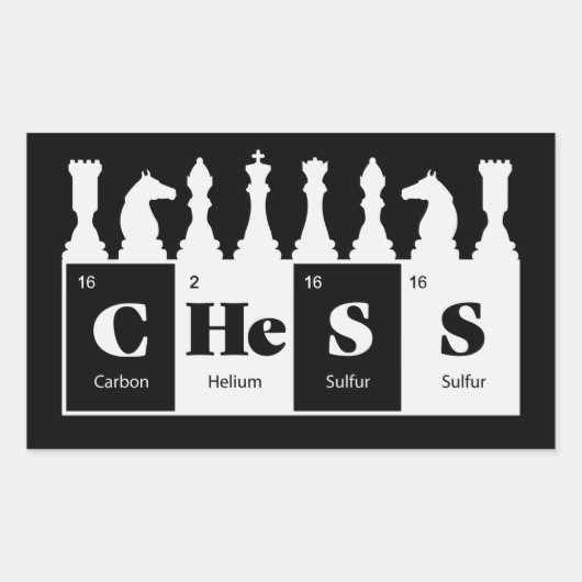 Chess Made of Elements Graphic Chess Piecessdesign Rechthoekige Sticker (Voorkant)