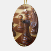 Chess Mahogany Keramisch Ornament (Links)