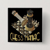 Chess Maniac Vierkante Button 5,1 Cm (Voorkant)