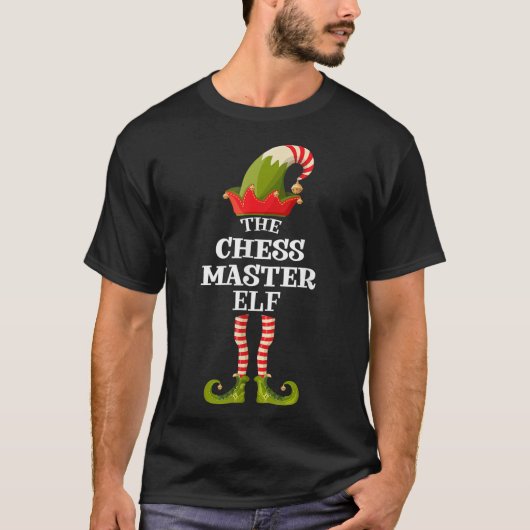 Chess Master Elf Funny kerstgroep Matching Fa T-shirt (Voorkant)