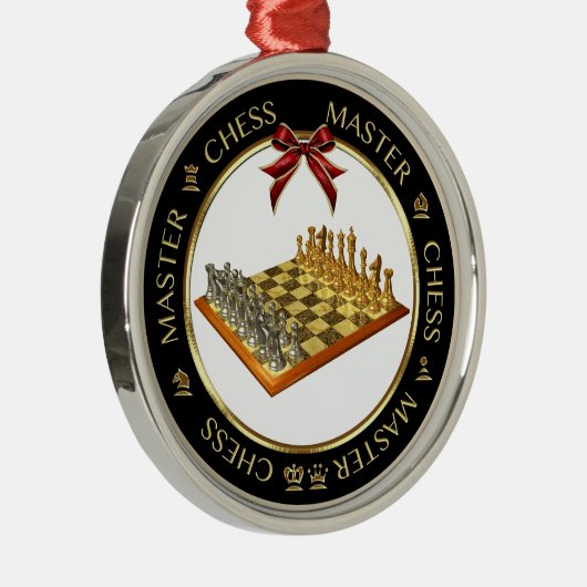 Chess Master Premium Silver Ornament (Rechts)