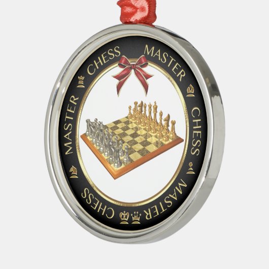 Chess Master Premium Silver Ornament (Links)