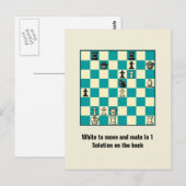 Chess Mate in 1 puzzel #1 Briefkaart (Voorkant / Achterkant)