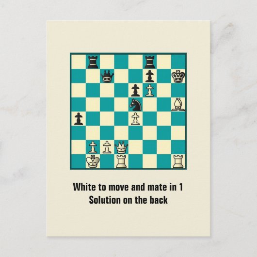 Chess Mate in 1 puzzel #1 Briefkaart (Voorkant)
