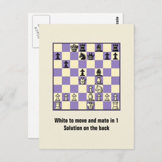 Chess Mate in 1 puzzel #2 Briefkaart (Voorkant / Achterkant)