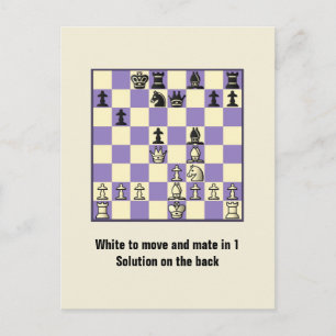 Chess Mate in 1 puzzel #2 Briefkaart
