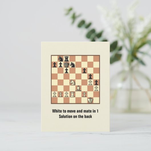 Chess Mate in 1 puzzel #3 Briefkaart (Staand voorkant)