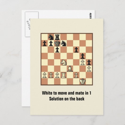 Chess Mate in 1 puzzel #3 Briefkaart (Voorkant / Achterkant)