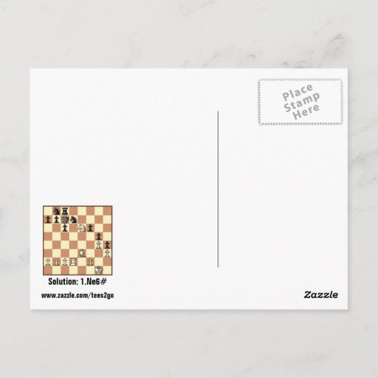 Chess Mate in 1 puzzel #3 Briefkaart (Achterkant)